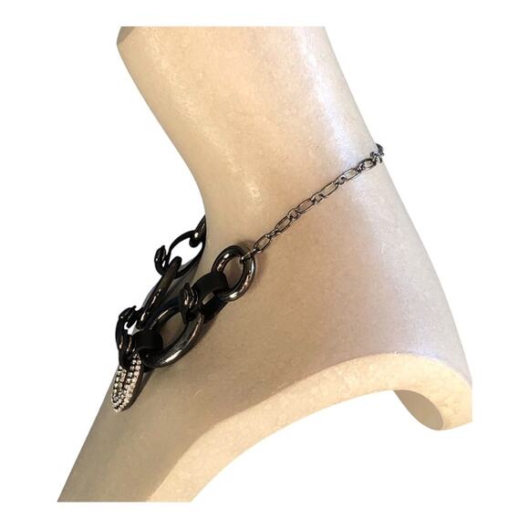 Urban Outfitters NWT Black Silver Sparkly Rhinestones Statement Necklace - Picture 11 of 13